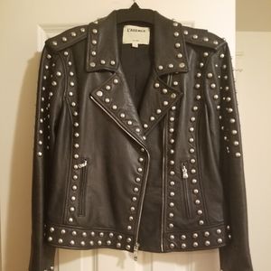 L'AGENCE Studded Leather Jacket